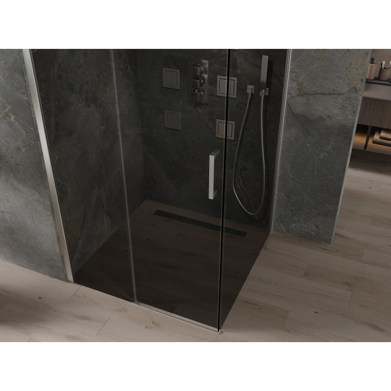 Mexen Omega kabina prysznicowa rozsuwana 100 x 100 cm, grafit, chrom - 825-100-100-01-40