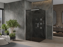 Mexen Omega kabina prysznicowa rozsuwana 100 x 100 cm, grafit, chrom - 825-100-100-01-40