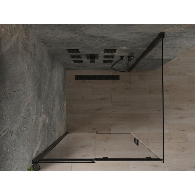 Mexen Omega kabina prysznicowa rozsuwana 100 x 100 cm, transparent, czarna - 825-100-100-70-00