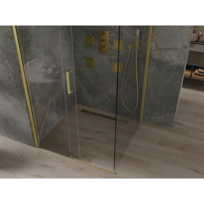 Mexen Omega kabina prysznicowa rozsuwana 100 x 100 cm, transparent, złota - 825-100-100-50-00