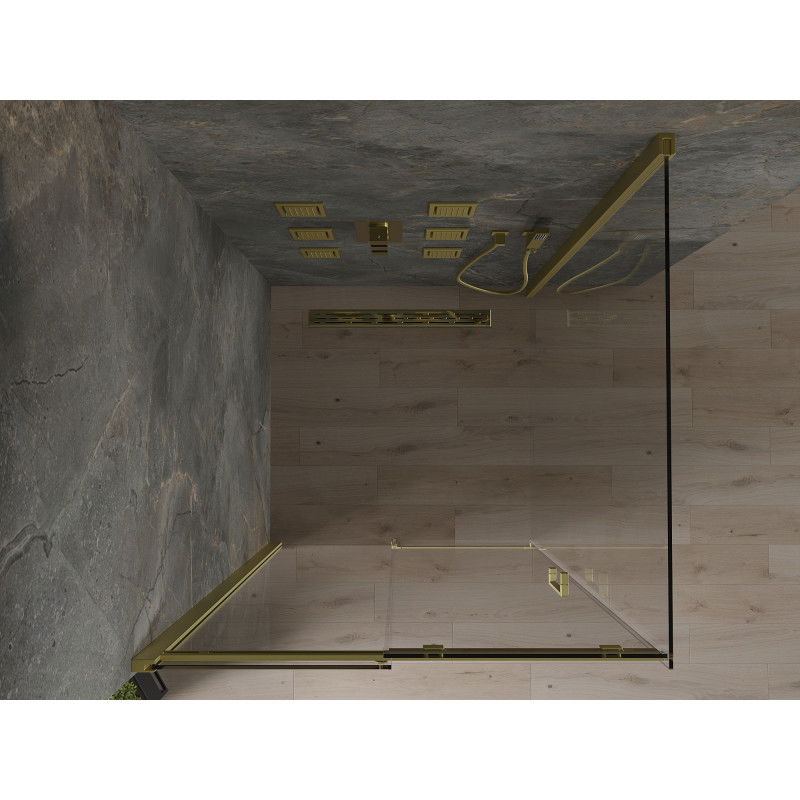 Mexen Omega kabina prysznicowa rozsuwana 100 x 100 cm, transparent, złota - 825-100-100-50-00