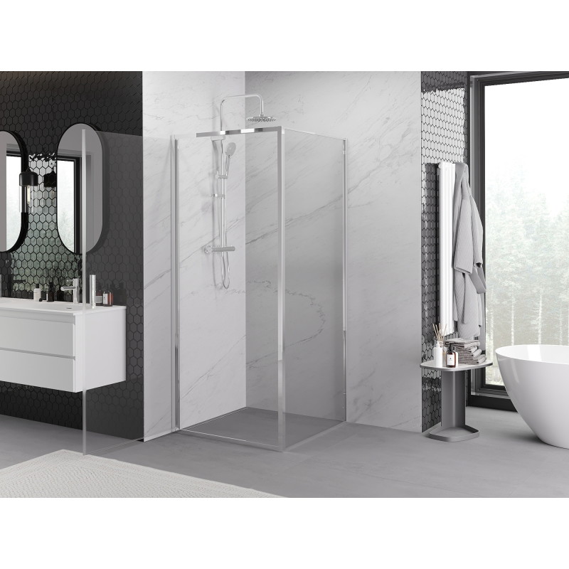 Mexen Exo-B kabina prysznicowa uchylna 95 x 95 cm, transparent, chrom - 817-095-095-01-00