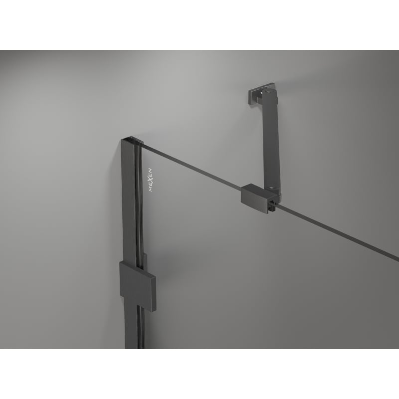 Mexen Lunar-B kabina prysznicowa uchylna prawa 90 x 90 cm, transparent, gun gray szczotkowany - 832-090-090-66-00-P