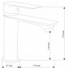 Mexen Royo DF05 zestaw wannowy, czarny - 72203DF05-70