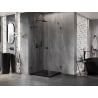 Mexen Lunar kabina prysznicowa uchylna lewa 100 x 100 cm, transparent, czarna - 834-100-100-70-00-L
