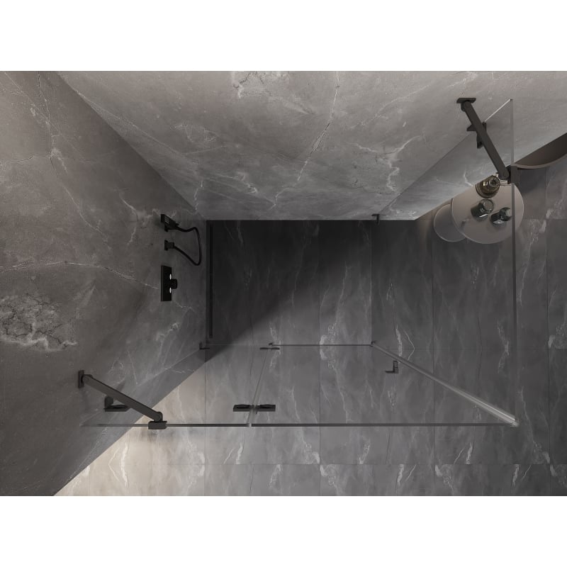 Mexen Lunar kabina prysznicowa uchylna lewa 95 x 80 cm, transparent, gun metal - 834-095-080-95-00-L