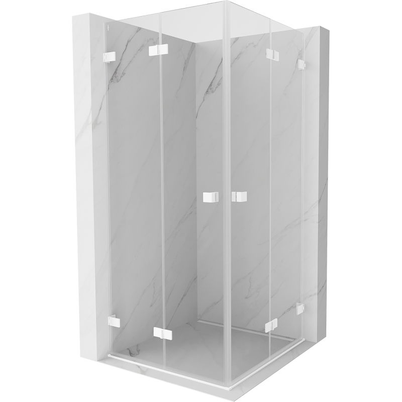 Mexen Lunar-F Duo kabina prysznicowa składana 80 x 80 cm, transparent, biała - 836-080L-080P-20-00