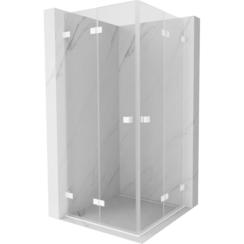 Mexen Lunar-F Duo kabina prysznicowa składana 90 x 90 cm, transparent, biała - 836-090L-090P-20-00