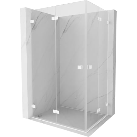 Mexen Lunar-F Duo kabina prysznicowa składana 100 x 75 cm, transparent, biała - 836-100L-075P-20-00