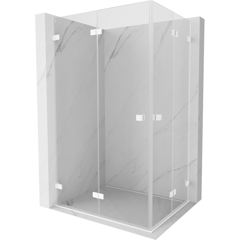 Mexen Lunar-F Duo kabina prysznicowa składana 100 x 80 cm, transparent, biała - 836-100L-080P-20-00