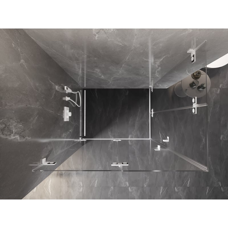 Mexen Lunar-F Duo kabina prysznicowa składana 100 x 95 cm, transparent, biała - 836-100L-095P-20-00