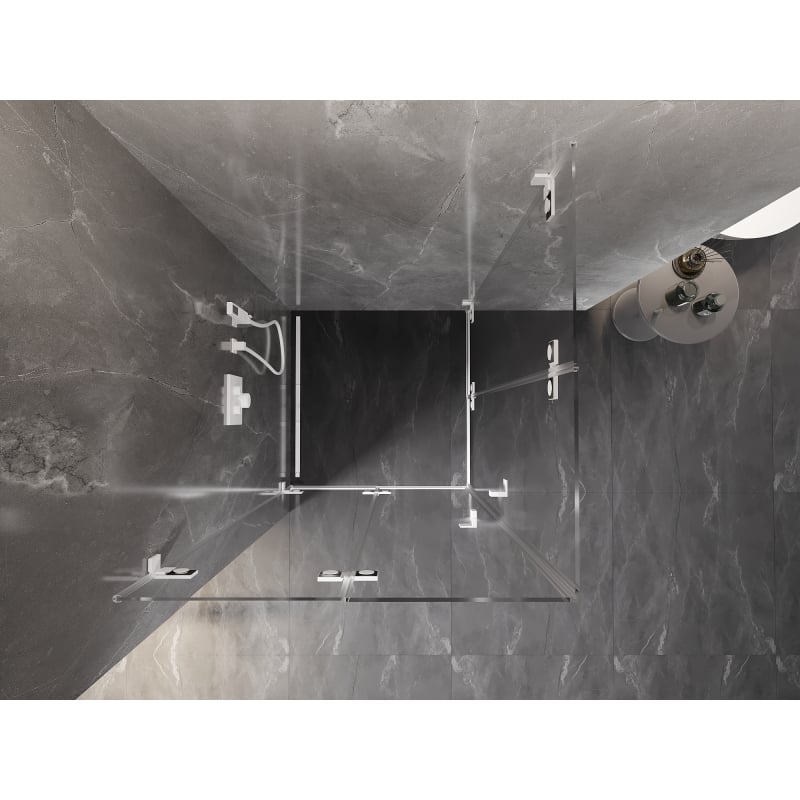 Mexen Lunar-F Duo kabina prysznicowa składana 100 x 100 cm, transparent, biała - 836-100L-100P-20-00