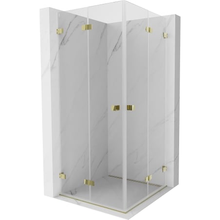 Mexen Lunar-F Duo kabina prysznicowa składana 85 x 85 cm, transparent, złota - 836-085L-085P-50-00
