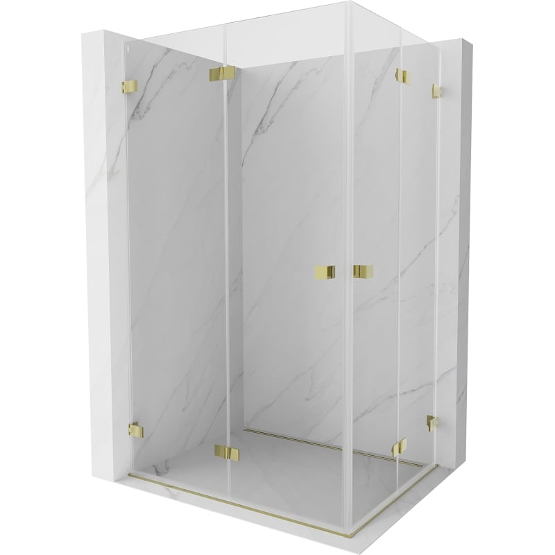 Mexen Lunar-F Duo kabina prysznicowa składana 100 x 70 cm, transparent, złota - 836-100L-070P-50-00