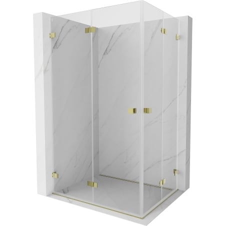 Mexen Lunar-F Duo kabina prysznicowa składana 100 x 95 cm, transparent, złota - 836-100L-095P-50-00