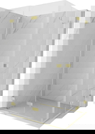 Mexen Lunar-F Duo kabina prysznicowa składana 100 x 70 cm, transparent, złota szczotkowana - 836-100L-070P-55-00