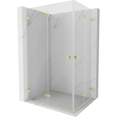 Mexen Lunar-F Duo kabina prysznicowa składana 100 x 75 cm, transparent, złota szczotkowana - 836-100L-075P-55-00