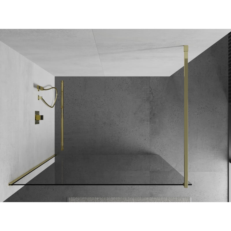 Mexen Kioto ścianka prysznicowa Walk-in 100 x 200 cm, transparent 8 mm, złota - 800-100-101-50-00