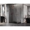 Mexen Lunar-F Duo kabina prysznicowa składana 100 x 95 cm, transparent, różowe złoto - 836-100L-095P-60-00