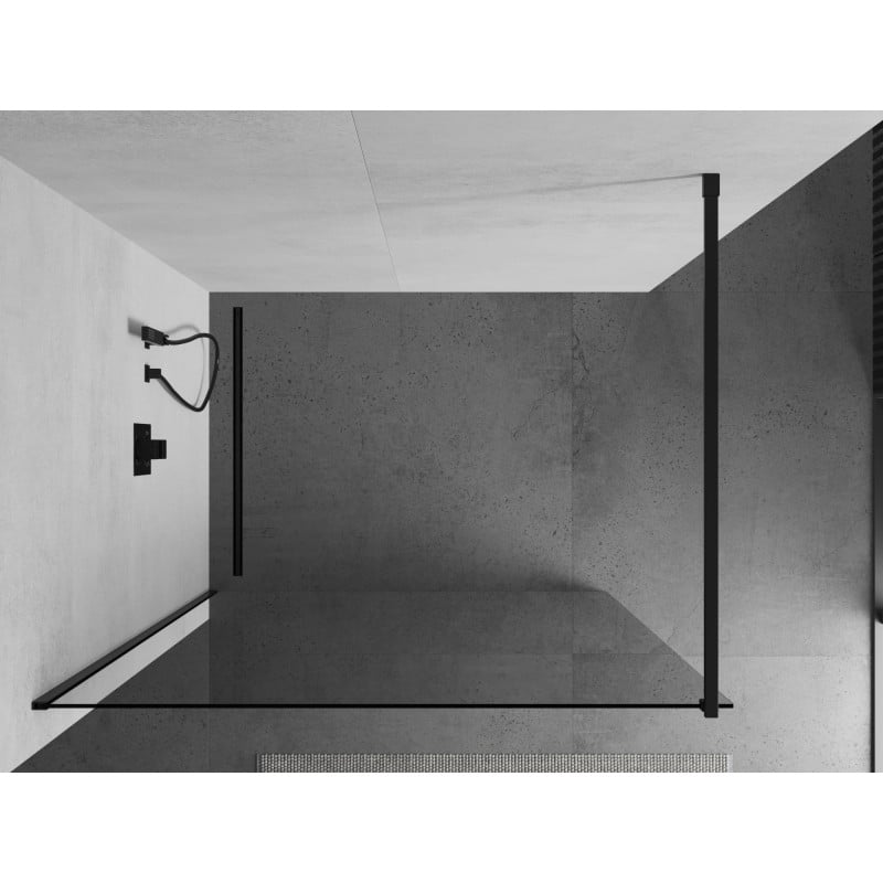 Mexen Kioto ścianka prysznicowa Walk-in 80 x 200 cm, transparent 8 mm, czarna - 800-080-101-70-00