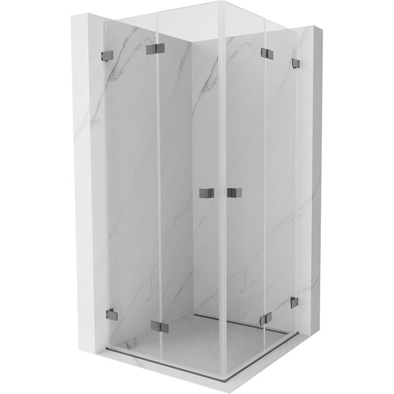 Mexen Lunar-F Duo kabina prysznicowa składana 90 x 90 cm, transparent, gun metal - 836-090L-090P-95-00