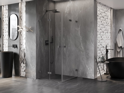 Mexen Lunar-F Duo kabina prysznicowa składana 90 x 90 cm, transparent, gun metal - 836-090L-090P-95-00