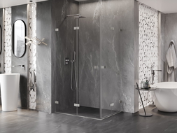 Mexen Lunar-F Duo kabina prysznicowa składana 90 x 80 cm, transparent, nikiel szczotkowany - 836-090L-080P-97-00