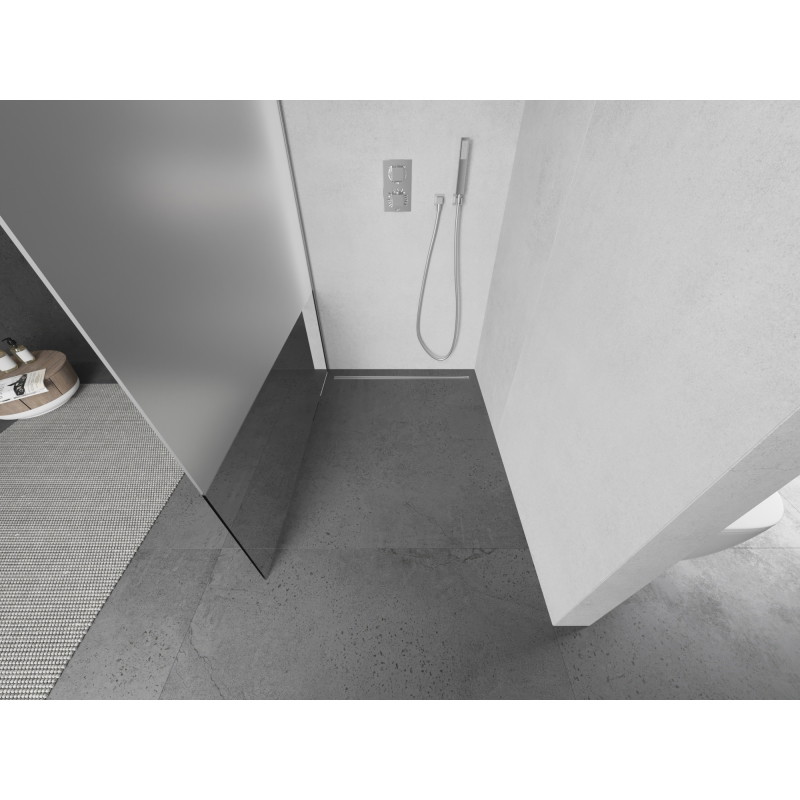 Mexen Kioto ścianka prysznicowa Walk-in 100 x 200 cm, transparent/szron 8 mm, chrom - 800-100-101-01-35