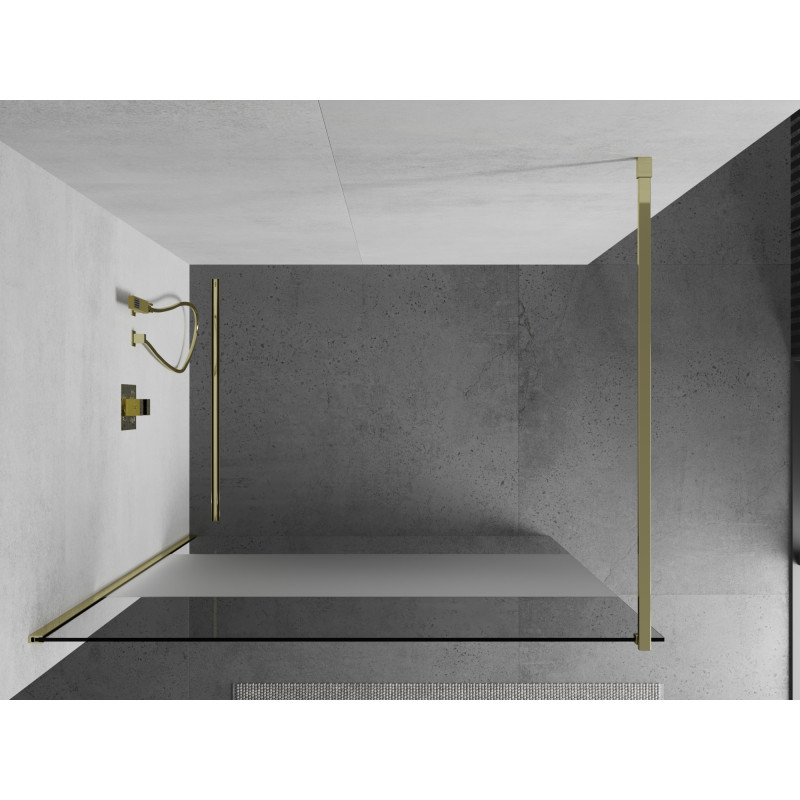 Mexen Kioto ścianka prysznicowa Walk-in 80 x 200 cm, transparent/szron 8 mm, złota - 800-080-101-50-35