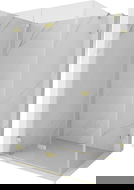 Mexen Lunar-F kabina prysznicowa składana lewa 90 x 80 cm, transparent, złota szczotkowana - 836-090-080-55-00-L