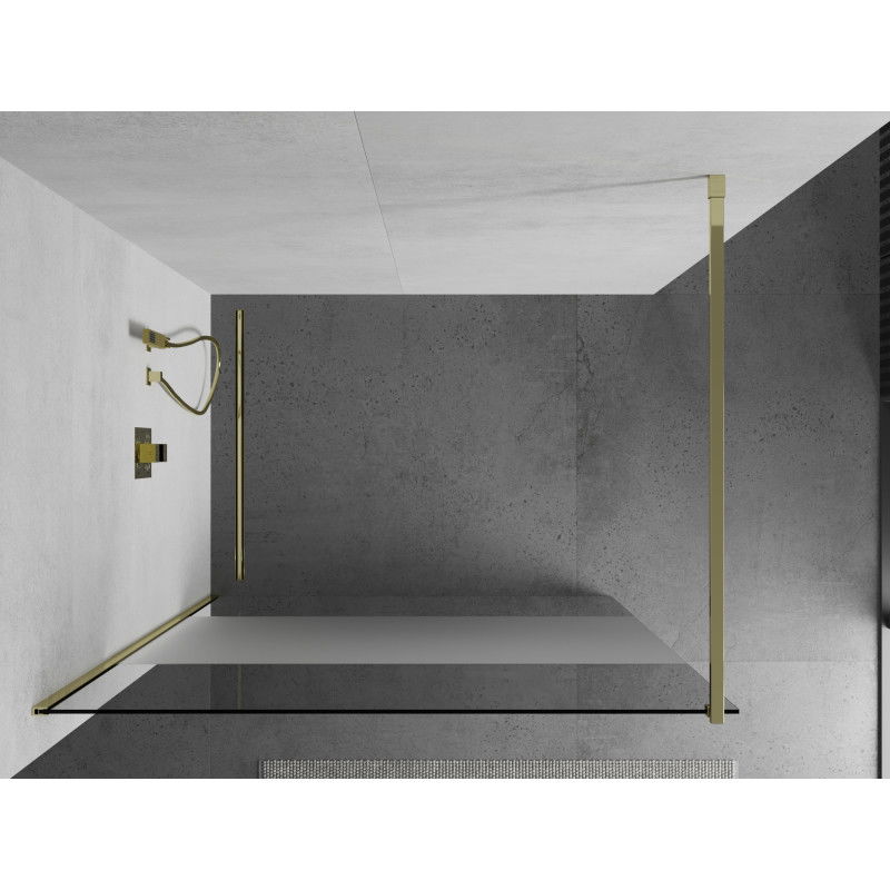 Mexen Kioto ścianka prysznicowa Walk-in 100 x 200 cm, transparent/szron 8 mm, złota - 800-100-101-50-35