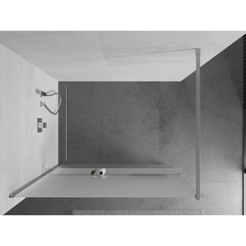 Mexen Kioto+ ścianka prysznicowa z półką Walk-in 80 x 200 cm, szron, chrom - 800-080-121-01-30