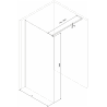 Mexen Kioto ścianka prysznicowa Walk-in 100 x 200 cm, transparent/szron 8 mm, czarna - 800-100-101-70-35