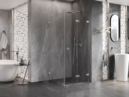 Mexen Lunar-F kabina prysznicowa składana prawa 70 x 70 cm, transparent, chrom - 836-070-070-01-00-P