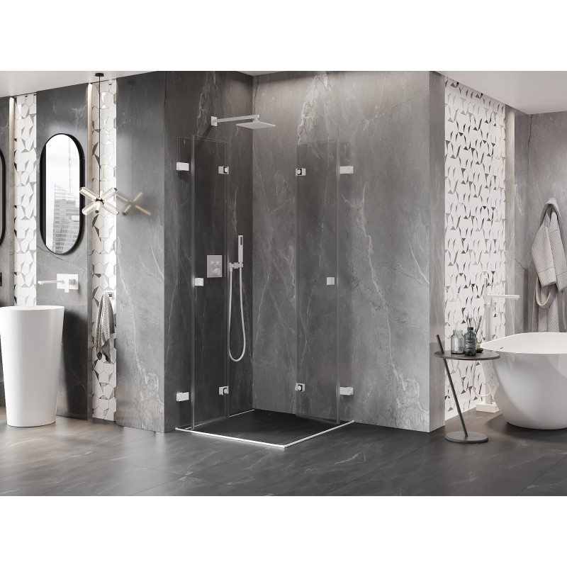 Mexen Lunar-F Duo kabina prysznicowa składana 95 x 95 cm, transparent, biała - 836-095L-095P-20-00
