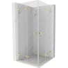 Mexen Lunar-F Duo kabina prysznicowa składana 95 x 95 cm, transparent, złota szczotkowana - 836-095L-095P-55-00