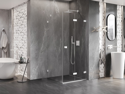 Mexen Lunar-F kabina prysznicowa składana prawa 90 x 90 cm, transparent, biała - 836-090-090-20-00-P