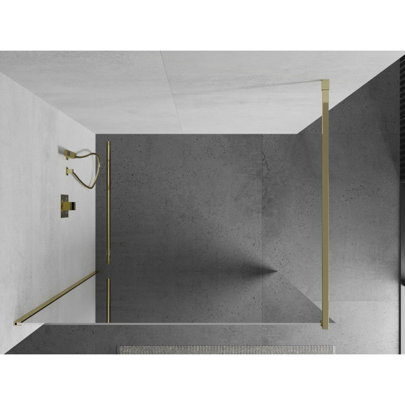 Mexen Kioto ścianka prysznicowa Walk-in 70 x 200 cm, lustro 8 mm, złota - 800-070-101-50-50