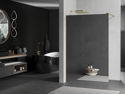 Mexen Kioto ścianka prysznicowa Walk-in 70 x 200 cm, lustro 8 mm, złota - 800-070-101-50-50