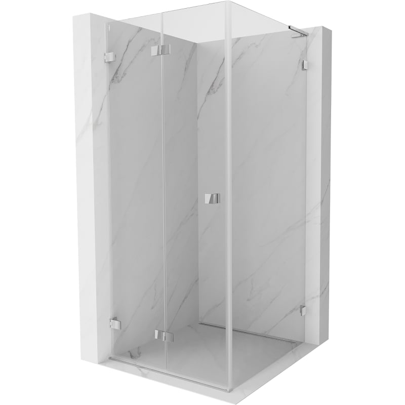 Mexen Lunar-F L kabina prysznicowa składana lewa 80 x 80 cm, transparent, chrom - 836L-080-080-01-00-L