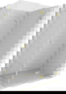 Mexen Lunar-F kabina prysznicowa składana prawa 90 x 80 cm, transparent, złota szczotkowana - 836-090-080-55-00-P