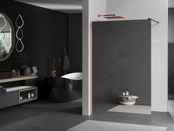 Mexen Kioto ścianka prysznicowa Walk-in 120 x 200 cm, lustro 8 mm, różowe złoto - 800-120-101-60-50