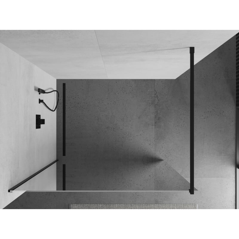 Mexen Kioto ścianka prysznicowa Walk-in 120 x 200 cm, lustro 8 mm, czarna - 800-120-101-70-50