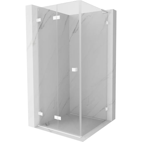 Mexen Lunar-F L kabina prysznicowa składana lewa 80 x 80 cm, transparent, biała - 836L-080-080-20-00-L