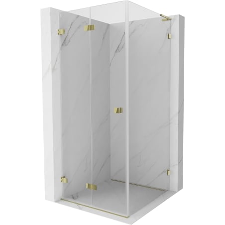 Mexen Lunar-F L kabina prysznicowa składana lewa 90 x 90 cm, transparent, złota - 836L-090-090-50-00-L