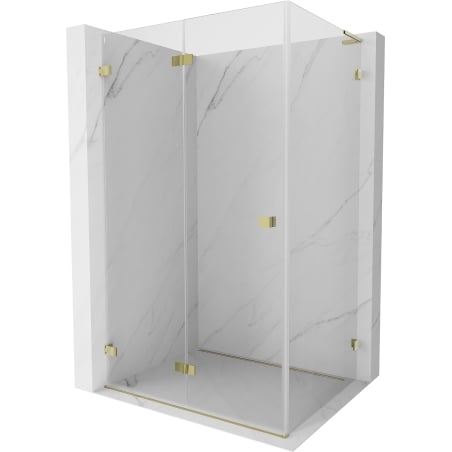 Mexen Lunar-F L kabina prysznicowa składana lewa 95 x 90 cm, transparent, złota - 836L-095-090-50-00-L