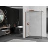 Mexen Kioto ścianka prysznicowa Walk-in 80 x 200 cm, czarna ramka 8 mm, różowe złoto - 800-080-101-60-70