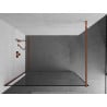 Mexen Kioto ścianka prysznicowa Walk-in 80 x 200 cm, czarna ramka 8 mm, różowe złoto - 800-080-101-60-70