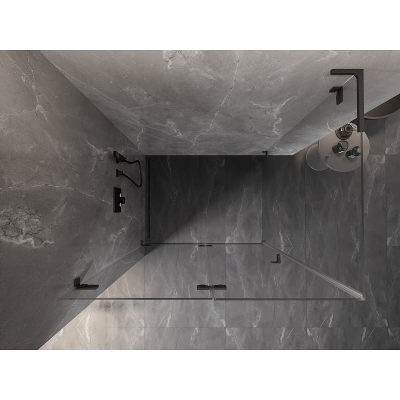Mexen Lunar-F L kabina prysznicowa składana lewa 85 x 80 cm, transparent, gun gray szczotkowany - 836L-085-080-66-00-L