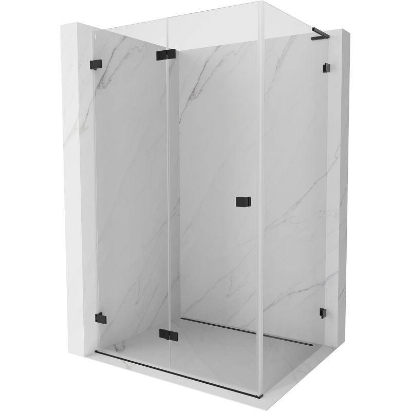 Mexen Lunar-F L kabina prysznicowa składana lewa 90 x 70 cm, transparent, czarna - 836L-090-070-70-00-L